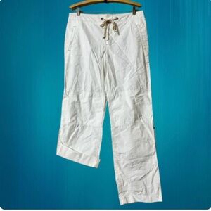 Gap Pants White Roll Up Cotton Lightweight Pockets Sz 8 NWOT